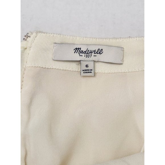 Madewell Boulevard Mini Skirt in Cream Women's Size 6 - Picture 3 of 11